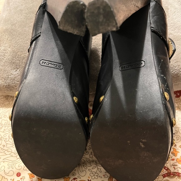 Coach Black Leather Mules - Picture 9 of 10